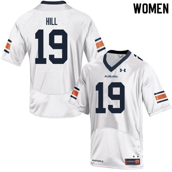 Women #19 Matthew Hill Auburn Tigers College Football Jerseys Sale-White